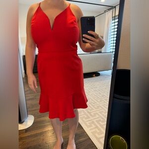 Greylin Vibrant Red Midi Dress